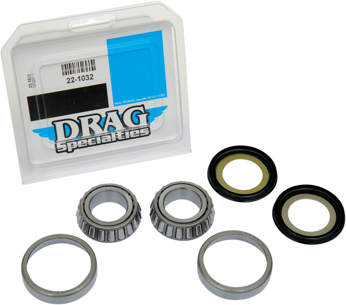DRAG SPECIALTIES Kit de rodamiento/carrera para poste de cuello 22-1032-D 