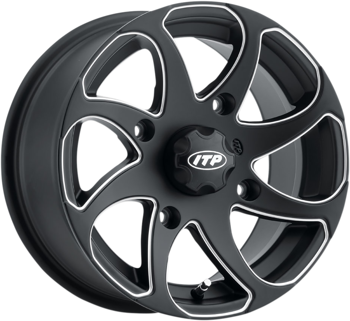ITP Wheel - Twister - Directional - Front/Rear | Right - Milled Black - 14x7 - 4/110 - 5+2 1422326727BR