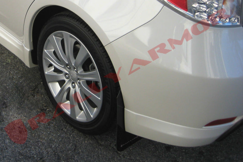 Rally Armor 08-10 Subaru WRX (Hatch & Sedan) / 08-11 Impreza 2.5i Black UR Mud Flap w/ Grey Logo MF6-UR-BLK/GRY