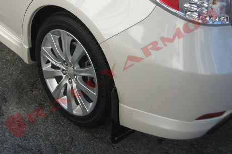 Rally Armor 08-10 Subaru WRX (Hatch & Sedan) / 08-11 Impreza 2.5i Black UR Mud Flap w/ Grey Logo MF6-UR-BLK/GRY