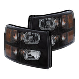 ANZO 2007-2013 Chevrolet Silverado Crystal Headlights Black 111393