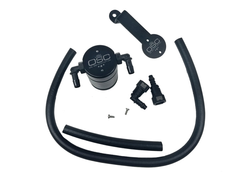 J&L 05-10 Ford Mustang GT/Bullitt/Saleen Passenger Side Oil Separator 3.0 - Black Anodized 3013P-B