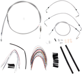 BURLY BRAND Handlebar Cable/Brake Line Kit - Complete - 16" Ape Hanger Handlebars - Stainless Steel B30-1092