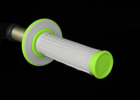 Renthal MX Dual Compound Grips Tapered 1/2 Waffle - Grey/ Green G193