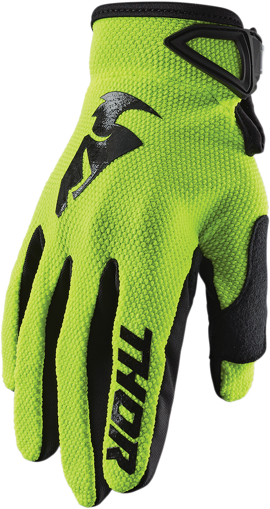 THOR Youth Sector Gloves - Acid/Black - Small 3332-1533