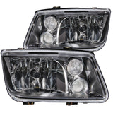 ANZO 1999-2005 Volkswagen Jetta Crystal Headlights Black w/o Bulbs 121169