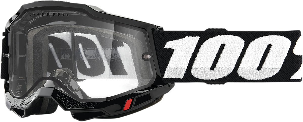 100% Accuri 2 Enduro MTB Goggles - Black - Clear 50016-00001