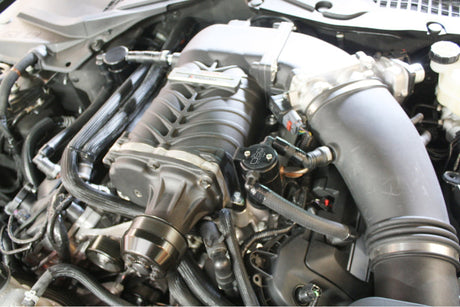 J&L 11-17 Ford Mustang GT (w/Roush/VMP Supercharger) Driver Side Oil Separator 3.0 - Black Anodized 3020D-B