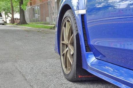 Rally Armor 15-21 Subaru WRX/STI (Sedan ONLY) Red UR Mud Flap w/ White Logo MF32-UR-RD/WH