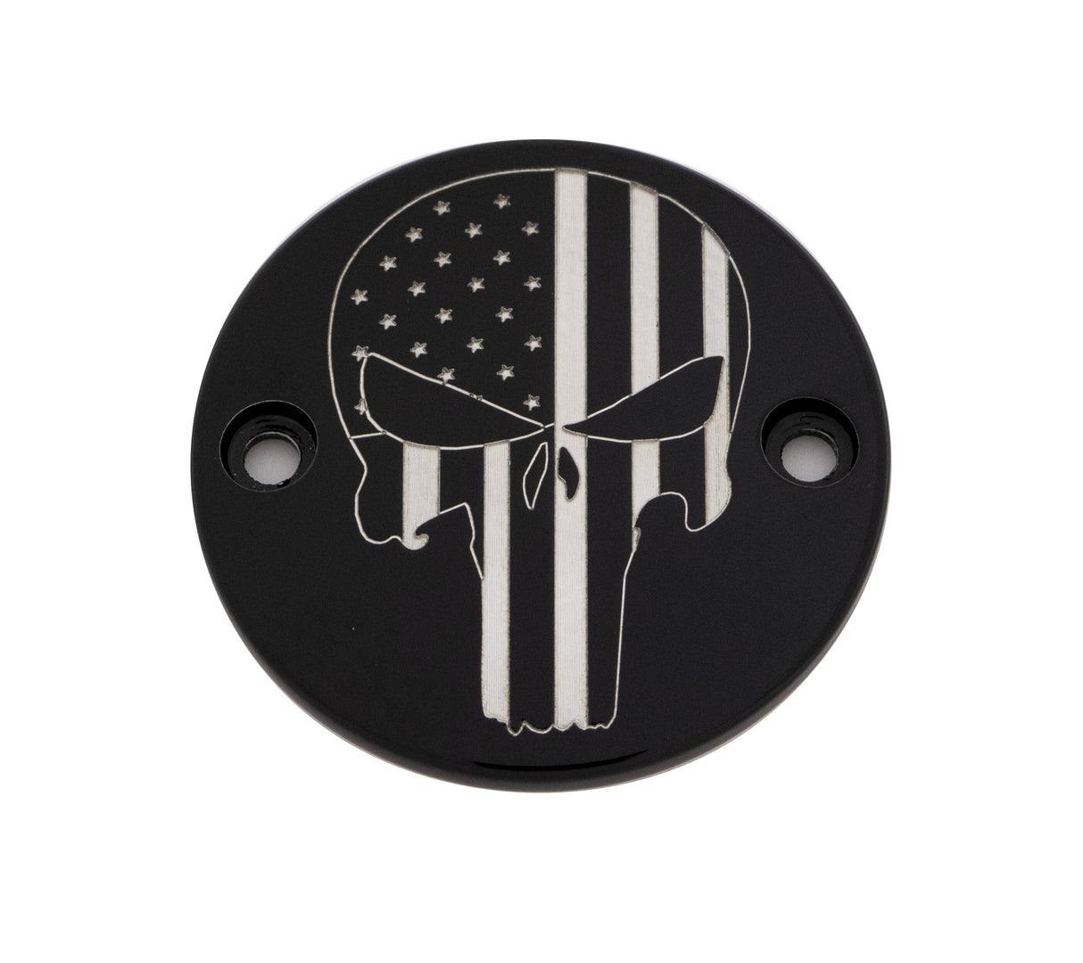 CUSTOM ENGRAVING M8 Timer Cover Punisher Black PATR22-63BG