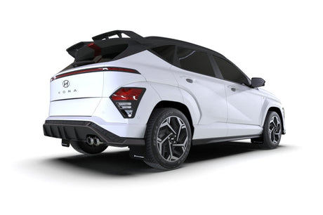 Rally Armor 2024 Hyundai Kona N Line Black UR Mud Flap - White Logo MF103-UR-BLK-WH