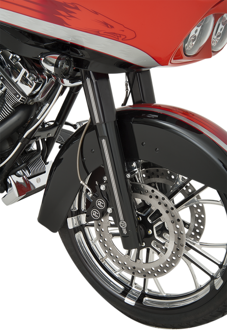 PERFORMANCE MACHINE (PM) Lower Fork Leg Kit - Dual Disc - Contrast Cut - Black/Silver - '08-'13 0208-2056-BM