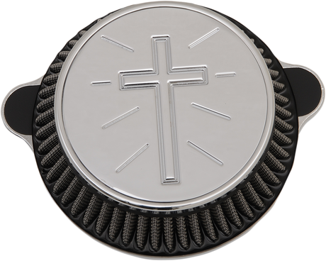LA CHOPPERS Cross Air Cleaner - Chrome - M8 LA-2395-03