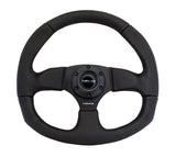 NRG Reinforced Steering Wheel (320mm Horizontal / 330mm Vertical) Leather w/Black Stitching RST-009R