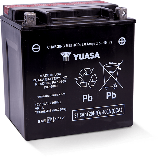 Yuasa YIX30L-BS High Performance Maintenance Free AGM 12 Volt Battery (Bottle Supplied)