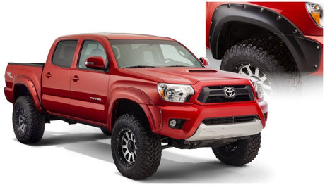 Bushwacker 12-15 Toyota Tacoma Fleetside Pocket Style Flares 4pc 73.5in Bed - Black 31927-02