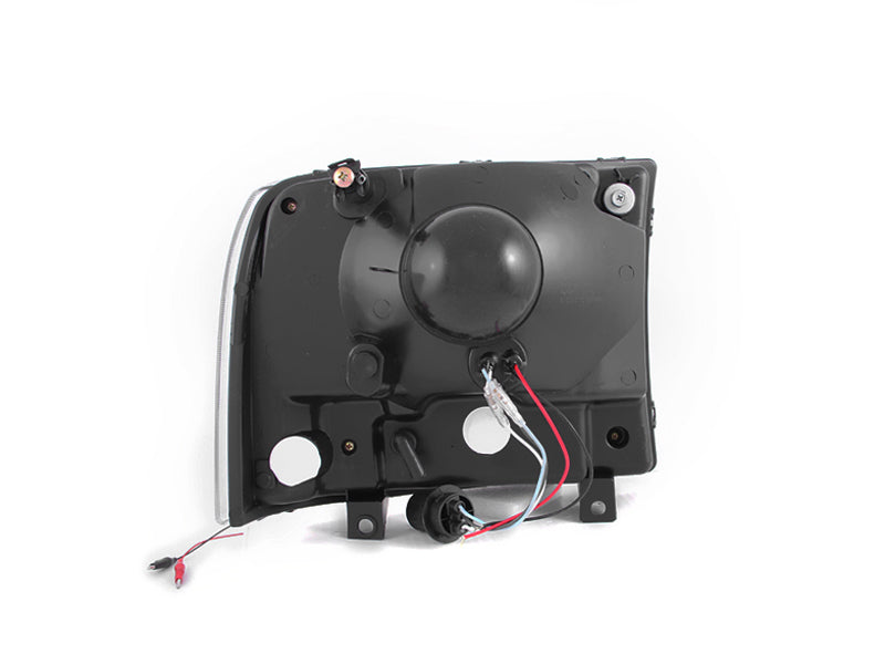 ANZO 2000-2004 Ford Excursion Crystal Headlights Black w/ LED 1pc 111106