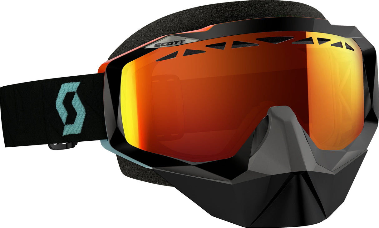 SCOTT Hustle Snocross Goggle Angeled Blk/Orange W/Red Chrome Lens 240528-4971192