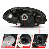 ANZO 2001-2005 Chrysler Pt Cruiser Crystal Headlight Chrome Amber (OE) 111472