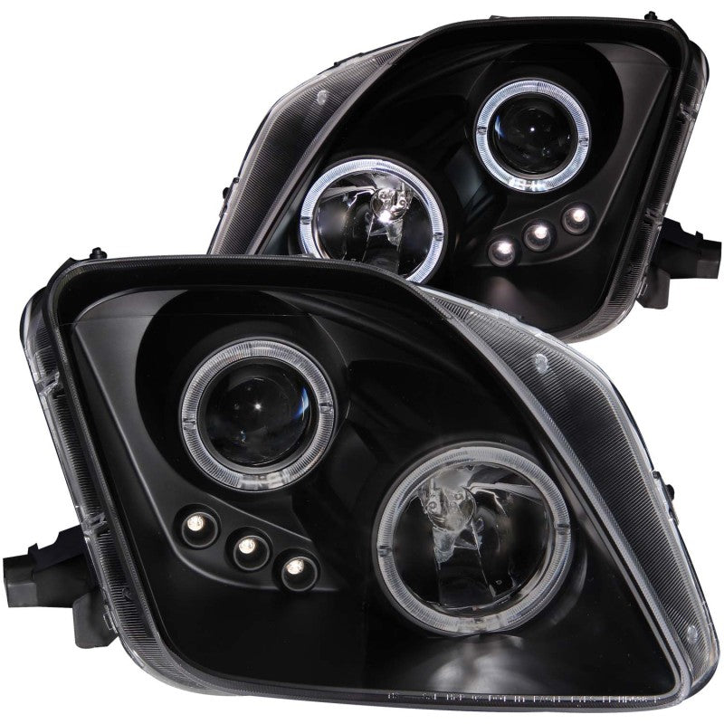 ANZO 1997-2001 Honda Prelude Projector Headlights w/ Halo Black w/ LED 121341