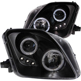 ANZO 1997-2001 Honda Prelude Projector Headlights w/ Halo Black w/ LED 121341