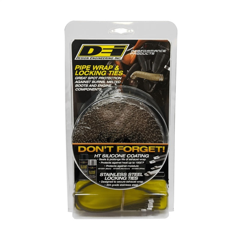 DEI Exhaust Wrap Kit - Pipe Wrap and Locking Tie - Titanium 10123
