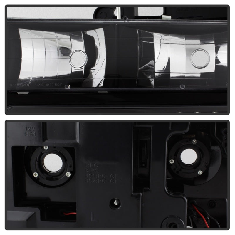 Xtune 92-94 Blazer Full Size Corner/LED Bumper Headlights Black HD-JH-CCK88-LED-AM-BK-SET 5069542