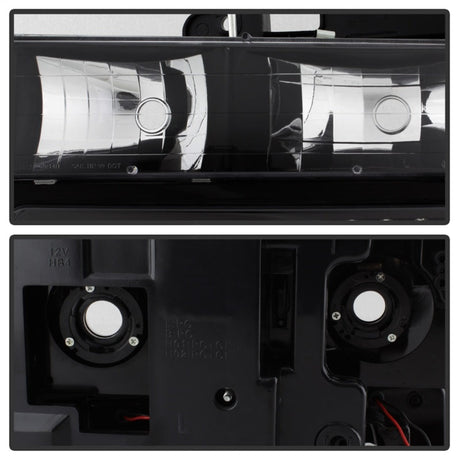 Xtune Chevy Suburban 94-98 Headlights w/ Corner & Parking Lights 8pcs Black HD-JH-CCK88-AM-BK-SET 5072221