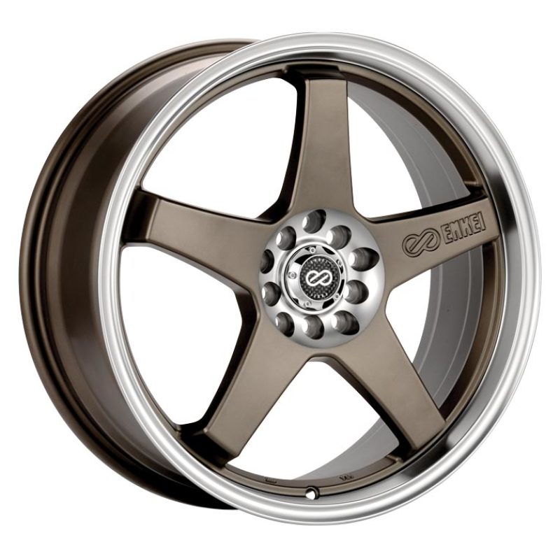 Enkei EV5 18x7.5 5x100/114.3 38mm Offset 72.6 Bolt Diameter Matte Bronze w/ Machined Lip Wheel 446-875-0238ZP