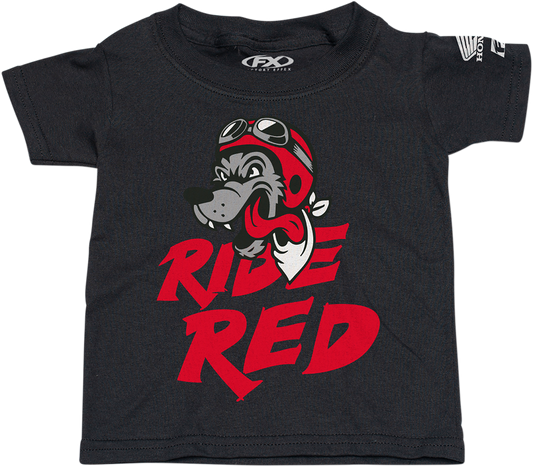 FACTORY EFFEX Camiseta Honda Ride Red Wolf para niños pequeños - Negro - 4T 23-83324 