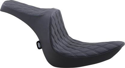 DRAG SPECIALTIES Predator III Seat - Double Diamond - Black w/ Black Stitching - Softail '06-'17 8021438