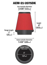 AEM 5in Dryflow Air Filter with 8in Element 21-2075DK