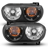 ANZO 2008-2014 Dodge Challenger Crystal Headlights Black 121526