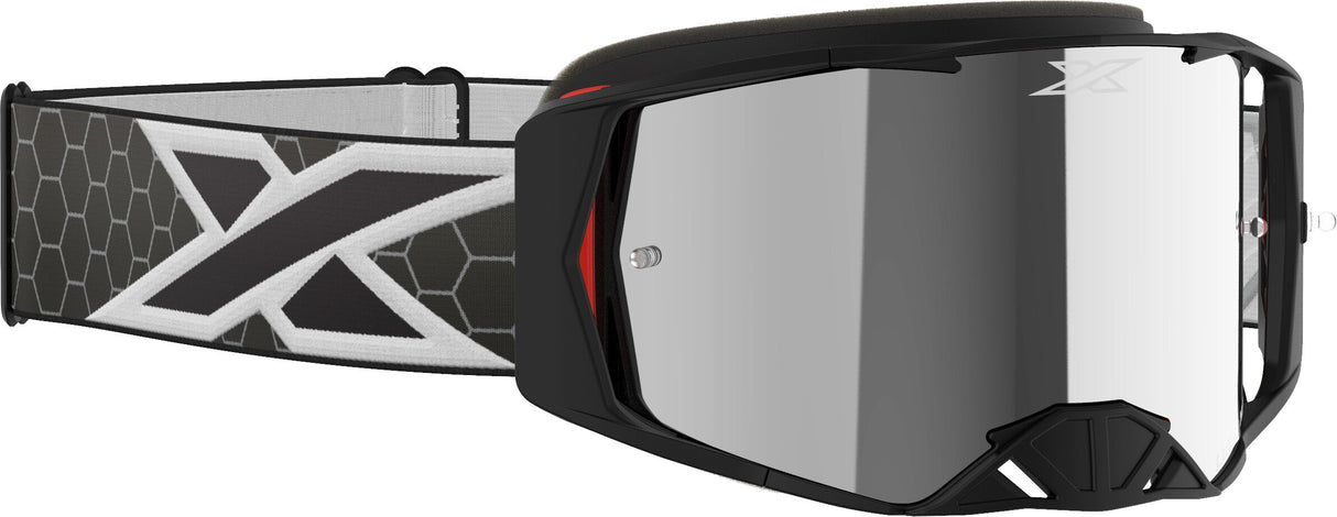 EKS BRAND Lucid Goggle Black/White W/Silver Mirror 067-11000
