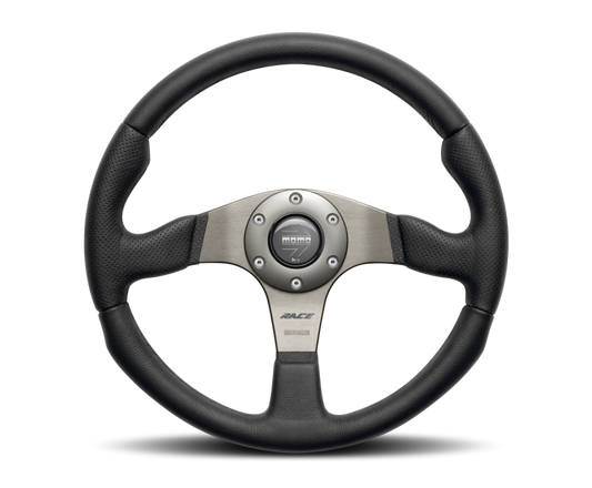 Momo Race Steering Wheel 350 mm - Black Leather/Anth Spokes RCE35BK1B