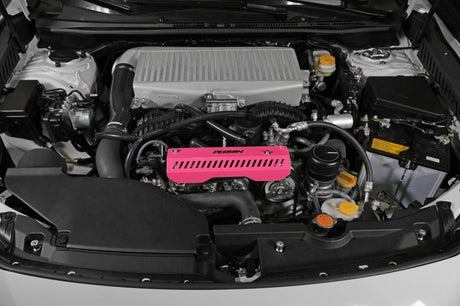 Perrin 22-23 Subaru WRX Pulley Cover (Short Version - Works w/AOS System) - Hyper Pink PSP-ENG-154HP