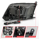 ANZO 09-18 Dodge Ram 1500/2500/3500 LED Plank Style Headlights Switchback + Sequential - Matte Black 111609