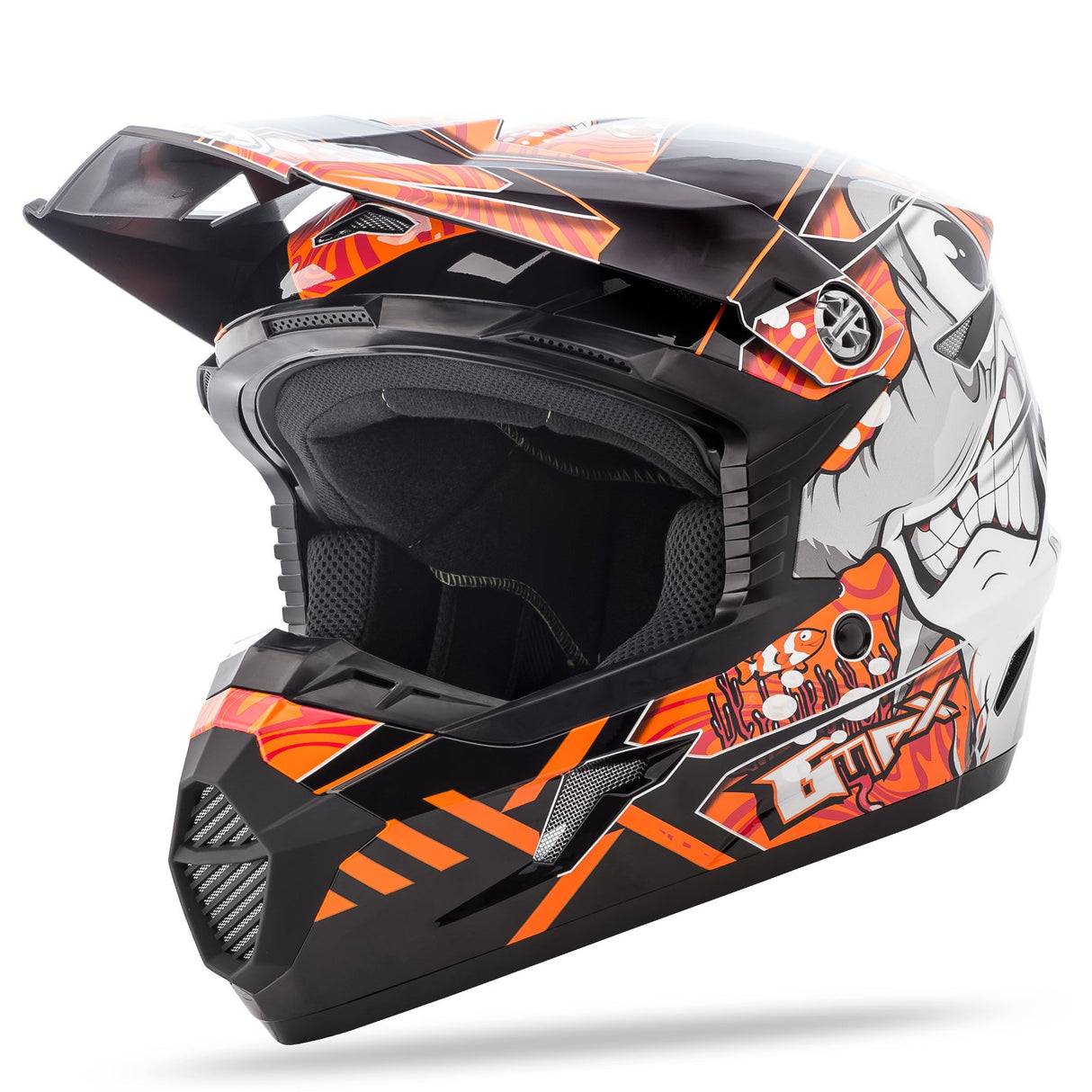 GMAX Youth Mx-46y Off-Road Hooper Helmet Black/Orange Yl G3468252 TC-6