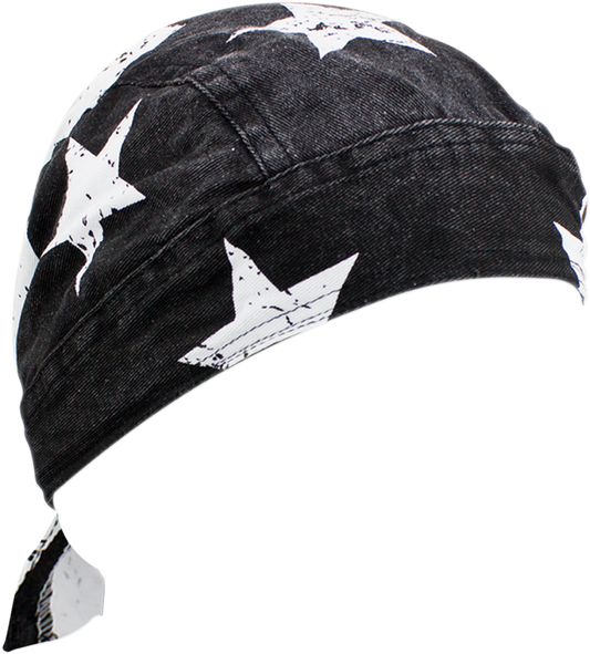 ZAN HEADGEAR Road Hog Flydanna Headwrap - Black/White Flag ZSG091