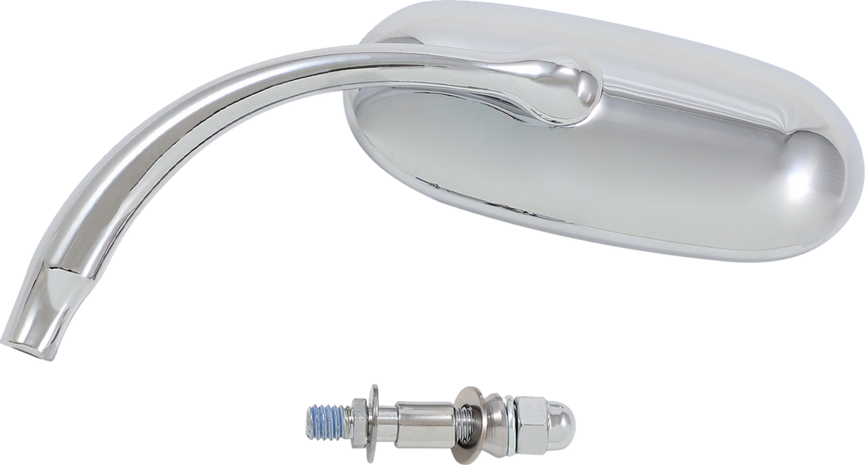 RUSS WERNIMONT DESIGNS Oval Mirror - Chrome - Short Stem - Left RWD-50085LC