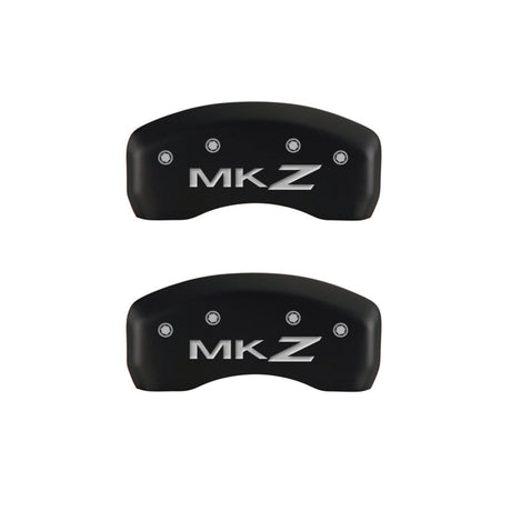 MGP 4 Caliper Covers Engraved Front Lincoln Engraved Rear MKZ Red finish silver ch 36018SLCZRD