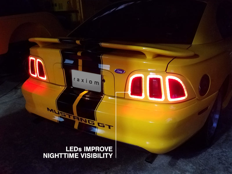 Raxiom 96-98 Ford Mustang Icon LED Tail Lights- Black Housing (Smoked Lens) 389876
