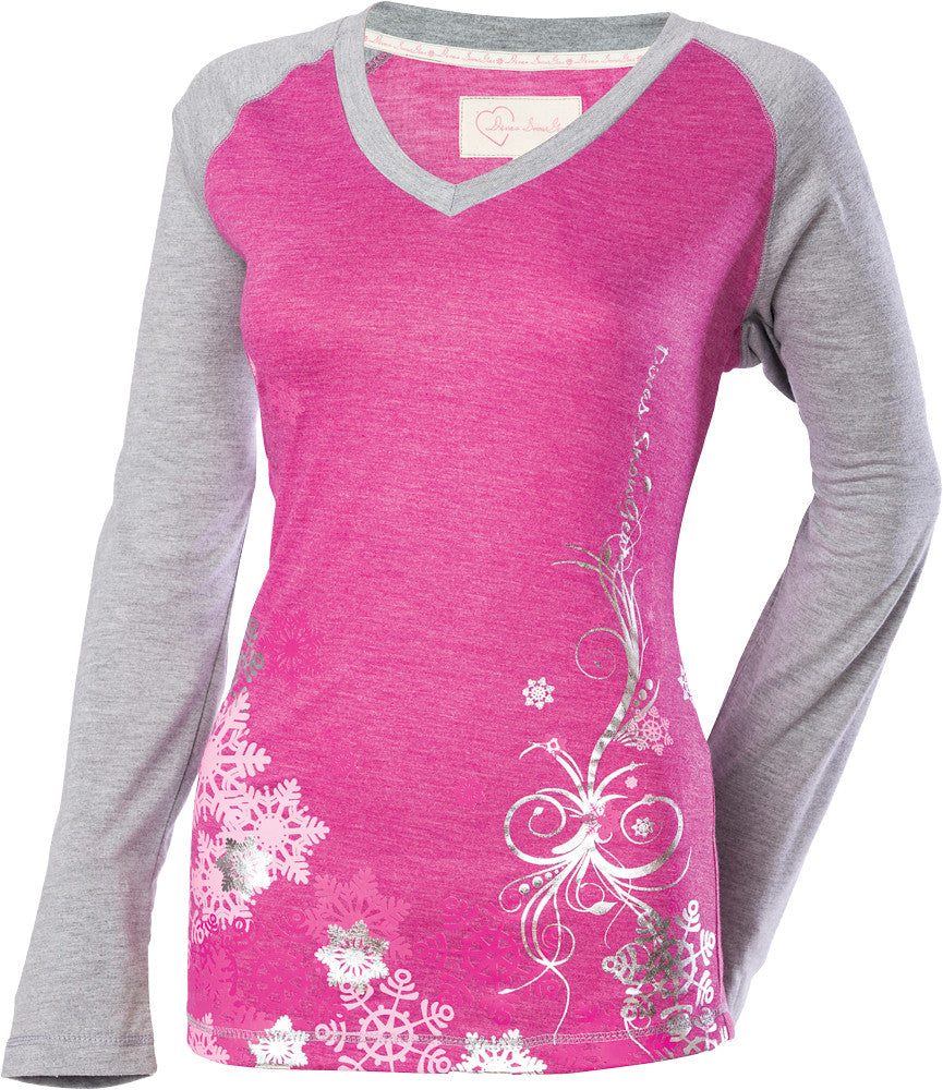 DSG Rag L/S Tee Heather 2x Grey/Fuschia 97377