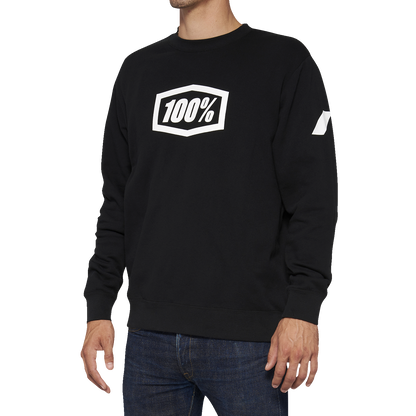 100% Icon Long-Sleeve Fleece Sweatshirt - Black - Large 20026-00002