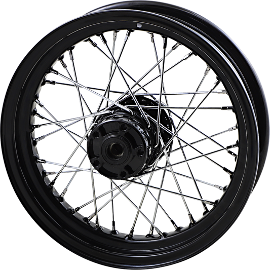 DRAG SPECIALTIES Rueda trasera - Disco único/Sin ABS - Negra - 16"x3.00" 64437B 