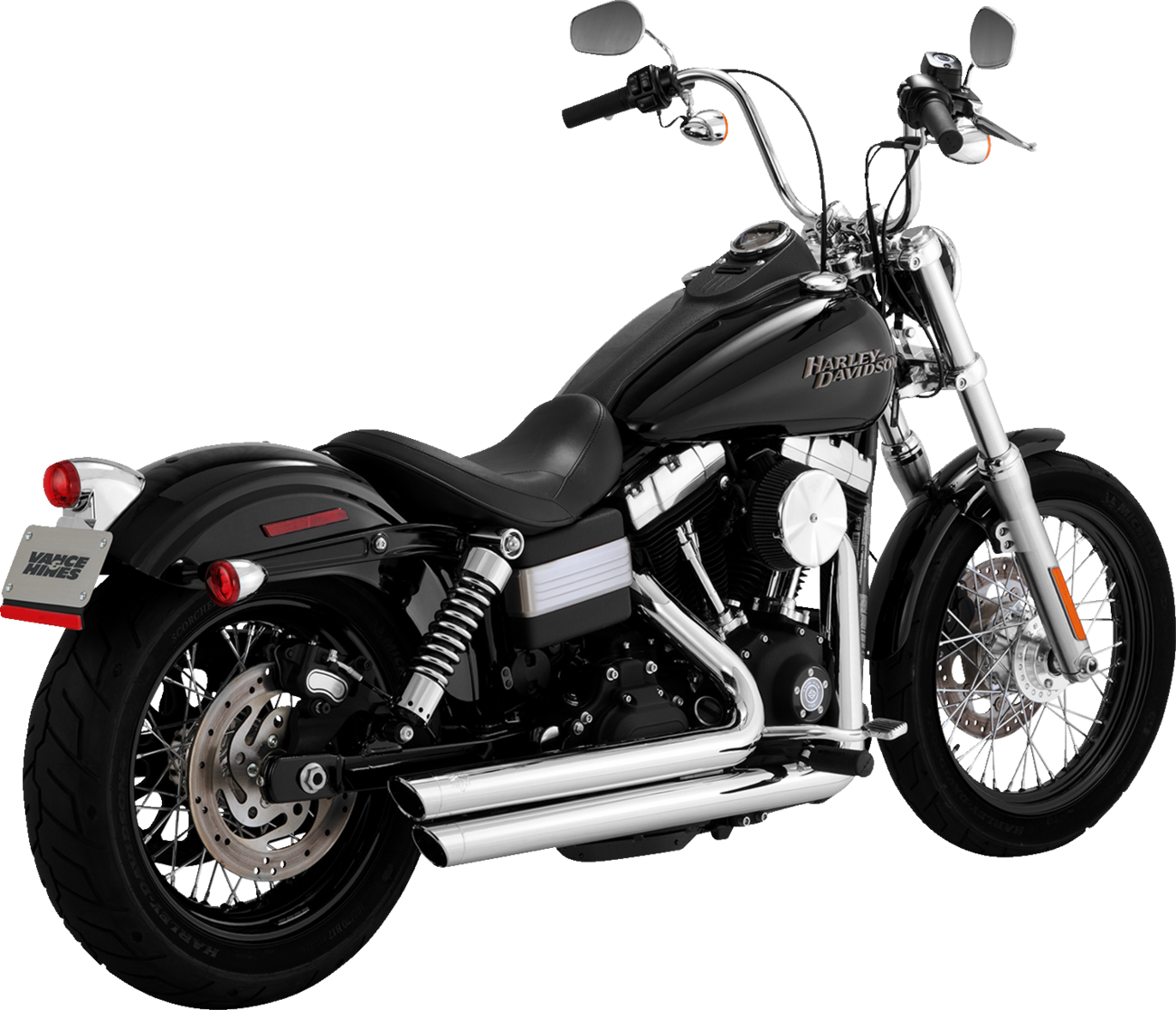 VANCE & HINES Big Shots Staggered Exhaust System - Chrome 17338