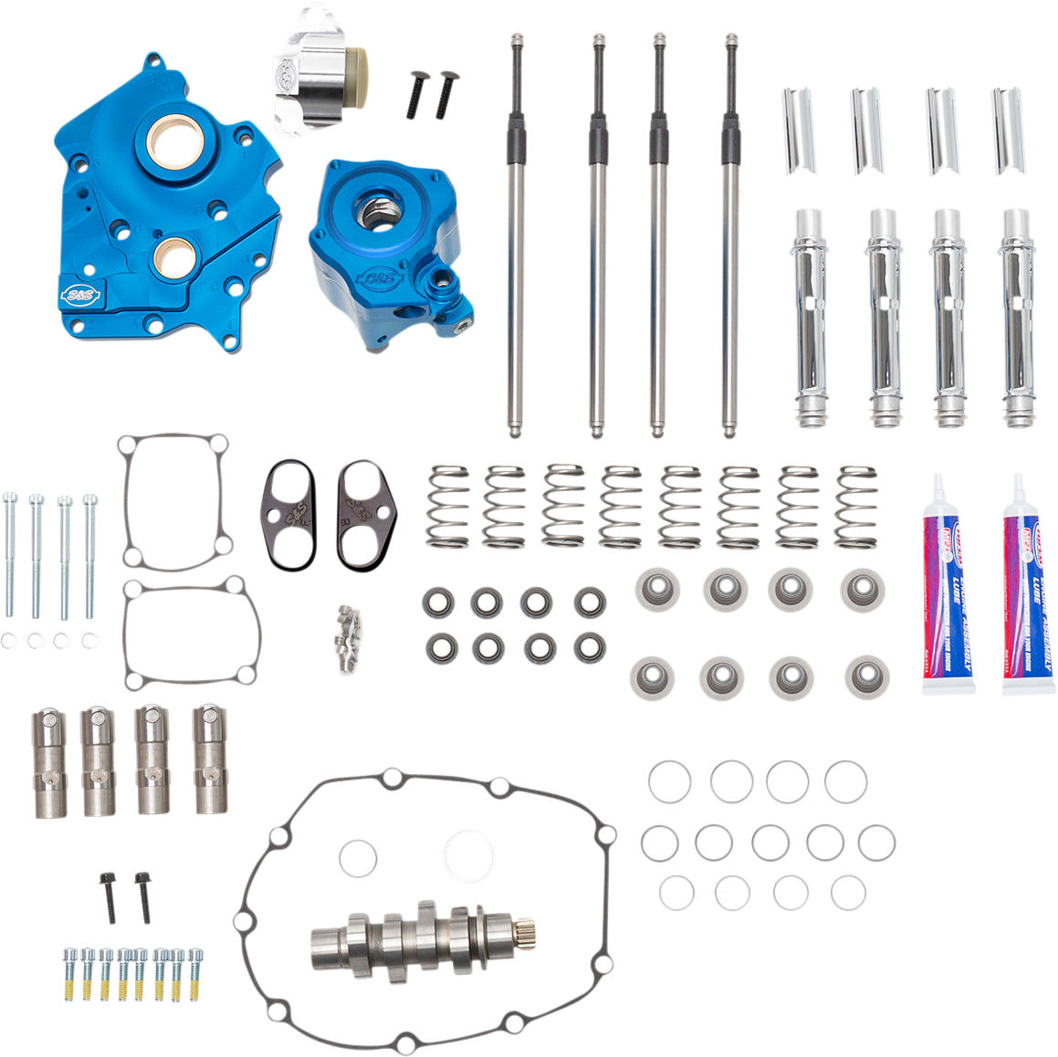 S&S CYCLE Cam Chest Kit with Plate M8 - Chain Drive - Water Cooled - 540 Cam - Chrome Pushrods 310-1116A