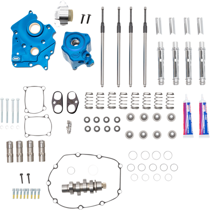 S&S CYCLE Cam Chest Kit with Plate M8 - Chain Drive - Water Cooled - 540 Cam - Chrome Pushrods 310-1116A