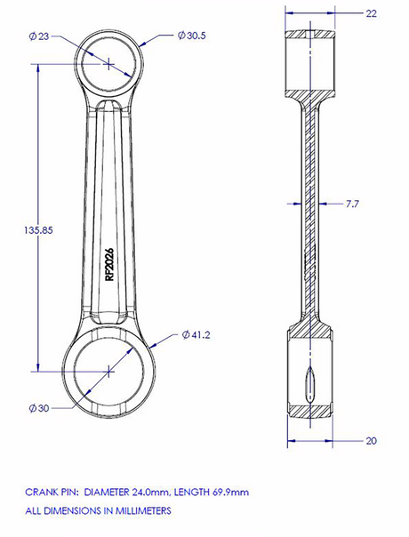 VINTCO Connecting Rod Kit KR2026