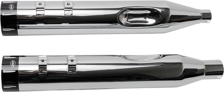 S&S CYCLE MK45 Mufflers - Chrome - Black Tracer S/B CHR W/BLK END CAPS 550-0668